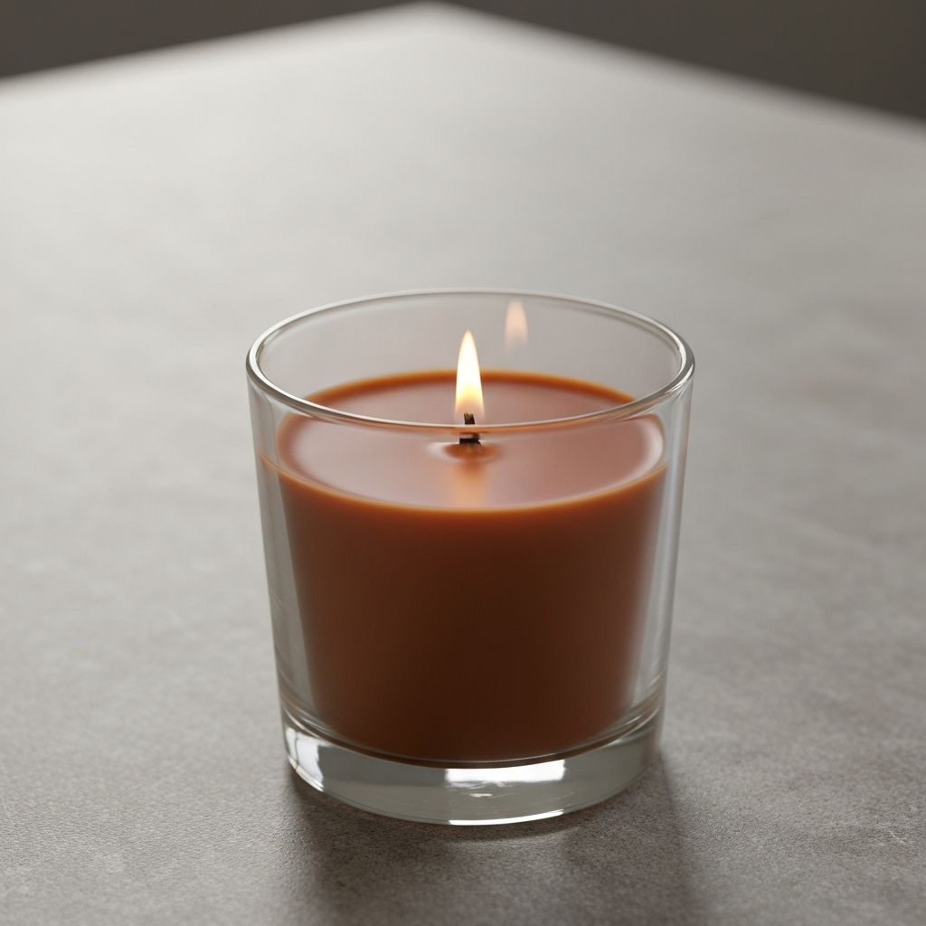 Sojawachskerze im Glas mit Zedernholzduft und Baumwolldocht